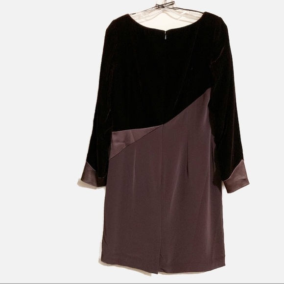 Oleg Cassini Black Tie Vintage Velvet Dark Brown Asymmetrical Dress. SZ 10 - Picture 2 of 10